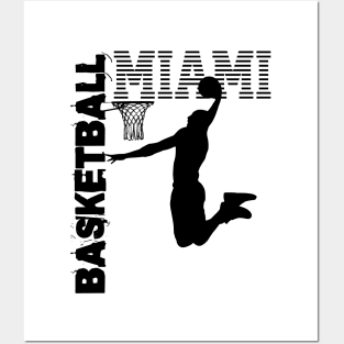 Miami Basketball Player Dunk Dunking T-Shirt and more Posters and Art